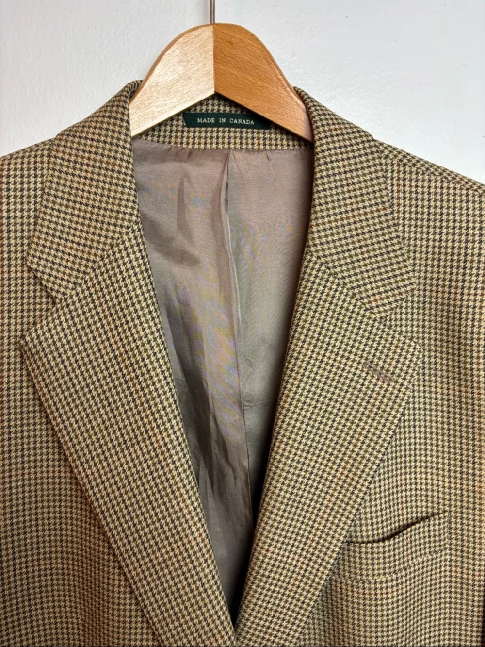 Lauren Ralph Lauren Lord & Taylor Men's 44L Classic Houndstooth Blazer Tan Brown